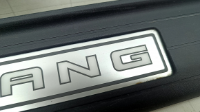 Left outer door sill trim for Ford Mustang mk6 15-23 coupe, black with backlight, scratches, cracks