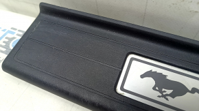 Left outer door sill trim for Ford Mustang mk6 15-23 coupe, black with backlight, scratches, cracks
