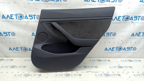 Door trim panel rear right Tesla Model 3 18-20 black leather with speaker with window control and door opening button, scratches, dented