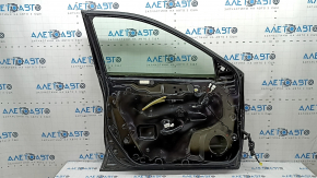 Nissan Rogue 14-20 keyless front left door assembly, lower chrome trim, black G41