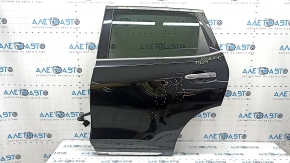 Rear left door assembly for Nissan Rogue 14-20, lower chrome trim, tinted, black G41, dents, bumper