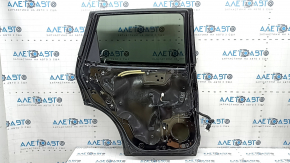 Rear left door assembly for Nissan Rogue 14-20, lower chrome trim, tinted, black G41, dents, bumper
