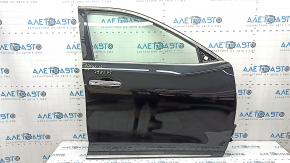 Nissan Rogue 14-20 keyless front right door assembly, lower chrome trim, black G41, molding peeled off, bumper