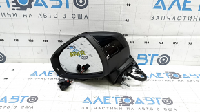 Left side mirror assembly for Audi A3 8V 15-20 4D, 5D, 6+2 pins, turn signal, heated, black, BSM