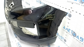 Bare front bumper Nissan Rogue 17-20 black, scratches, dents, cracks in the mounts