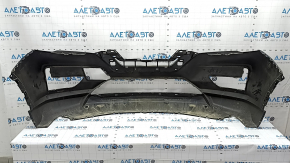 Bare front bumper Nissan Rogue 17-20 black, scratches, dents, cracks in the mounts