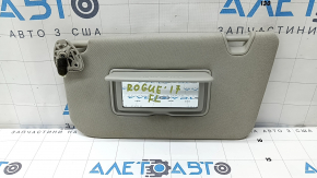 Left Nissan Rogue 18-20 visor with backlight, gray, without hook, dry-cleanable