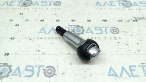 Ford Mustang mk6 15-23 gear knob, black leather, chrome, scratches, broken mount