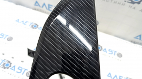 A set of door panel trims for the Nissan Rogue 16-20 in carbon fiber, gloss finish.