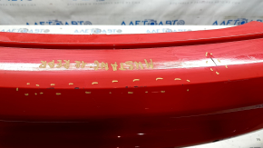Rear bumper, bare, Ford Mustang mk6 18-23, with parking sensors, red, broken mount, dented, scratches