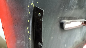 Rear bumper, bare, Ford Mustang mk6 18-23, with parking sensors, red, broken mount, dented, scratches