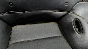 Rear row of seats, lower part, Ford Mustang mk6 15-23 coupe, black leather, perforated, dry cleanable