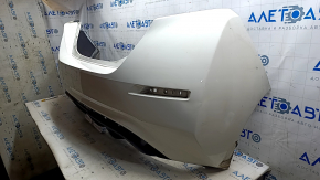 Bare rear bumper Nissan Leaf 18-22 white QAK, scratches, broken fasteners