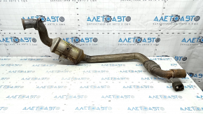 The exhaust pipe with the catalytic converter of the Ford Mustang mk6 18-23 2.3T is rusty, the mesh is torn.