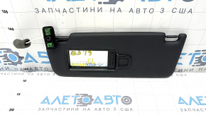 Left sun visor for Audi Q3 83A 19-25, black, no hook, backlit, dents, broken cap mount