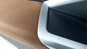 Rear left door panel assembly for Audi Q3 83A 19-25 black, black leather insert, brown leather armrest, chrome moldings, scratches