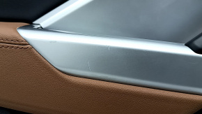 Rear left door panel assembly for Audi Q3 83A 19-25 black, black leather insert, brown leather armrest, chrome moldings, scratches