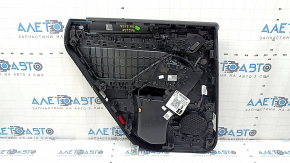Door trim panel, rear right, complete, Audi Q3 83A 19-25 black, insert black leather, armrest brown leather, chrome moldings, scratch