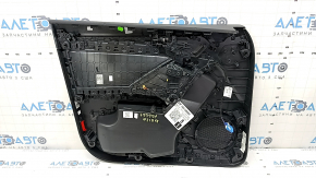 Front right door panel assembly for Audi Q3 83A 19-25 black, black leather insert, brown leather armrest, chrome moldings, dents