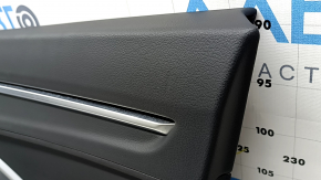 Front right door panel assembly for Audi Q3 83A 19-25 black, black leather insert, brown leather armrest, chrome moldings, dents