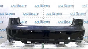 Bare rear bumper for Audi A3 8V 15-16 with parking sensors, with central mount, black, scratches