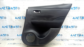 Nissan Leaf 18-21 black rear right door panel with black leather insert, cloth armrest, with handle, scratches
