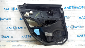 Nissan Leaf 18-21 black rear right door panel with black leather insert, cloth armrest, with handle, scratches