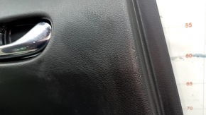 Rear left door panel for Nissan Leaf 18-21, black with black leather insert, cloth armrest, with handle, scratches