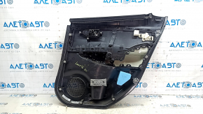 Rear left door panel for Nissan Leaf 18-21, black with black leather insert, cloth armrest, with handle, scratches