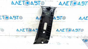 Left center pillar trim, upper belt, Nissan Leaf 18-24, black, scratches