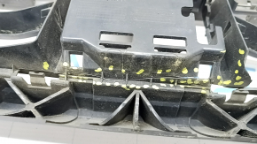 The lower grille of the front bumper of the Audi Q3 83A 19-23 for parking sensors and radar, S-Line, is broken, cracked, a fragment is missing