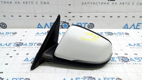 Left side mirror assembly for BMW X1 F48 16-22, white, 5-pin, turn signal, auto-dimming
