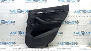 BMW X1 F48 16-22 black rear right door trim, black leather insert, black leather armrest, with handle, glossy black molding, with backlight