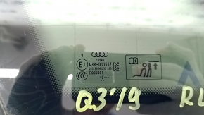Rear left window, blind glass, Audi Q3 83A 19-23, chrome, tinted
