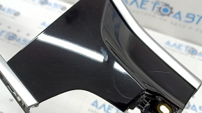 Front panel trim, central monitor frame, Audi Q3 83A 19-25, glossy black with chrome, scratches