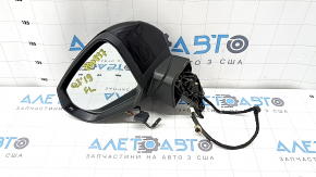Left side mirror assembly for Audi Q3 83A 19-25, 6+2 pins, turn signal, heated, BSM, black, scratched