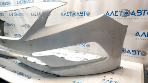 Front bumper bare Hyundai Sonata 15-17 SE white W8, cracks, breaks, broken fasteners