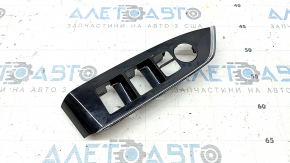 Front left power window control trim for Mazda CX-5 17-24, gloss black, with chrome molding, scratches