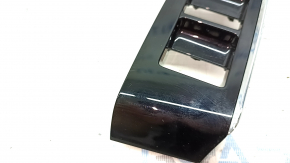 Front left power window control trim for Mazda CX-5 17-24, gloss black, with chrome molding, scratches