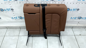 Rear seat backrest, 2nd row, left, Audi Q3 83A 19-25, brown leather, with seat belt, dented
