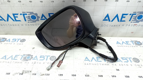 Left side mirror assembly for Mazda CX-5 21-25, 9+1 pin, BSM, heated, turn signal, auto-folding, camera, black