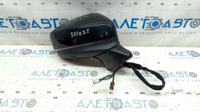 Right side mirror assembly for Mazda CX-5 21-25, 9+1 pin, BSM, heated, turn signal, auto-folding, camera, black, scratches