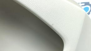 Rear left door panel for a 13-17 Honda Accord, beige, armrest and insert, beige leather, needs cleaning, scratches, whitened plastic