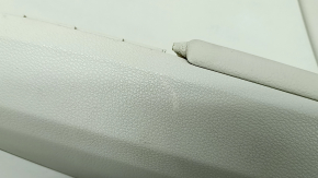 Rear right door panel for a 13-17 Honda Accord, beige, armrest and insert, beige leather, needs cleaning, scratches, whitened plastic