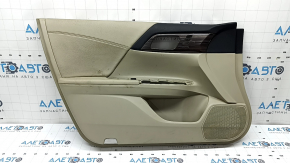 Beige front left door panel for a 16-17 Honda Accord, beige leather armrest and insert, glossy wood molding, suitable for seat memory, suitable for dry cleaning, scratches