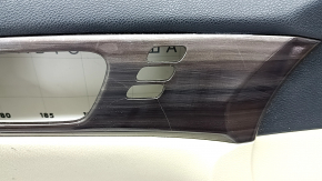 Beige front left door panel for a 16-17 Honda Accord, beige leather armrest and insert, glossy wood molding, suitable for seat memory, suitable for dry cleaning, scratches
