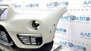 Front bumper assembly for BMW X1 F48 16-19, white, with parking sensors, scratches, sand