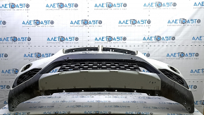 Front bumper assembly for BMW X1 F48 16-19, white, with parking sensors, scratches, sand