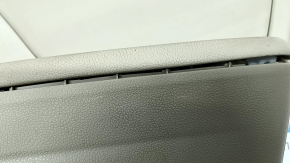 Beige front right door panel for a 16-17 Honda Accord, beige leather armrest and insert, glossy wood molding, dry-cleanable, scratches, whitened plastic, armrest detached