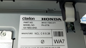 Monitor, display, navigation lower Honda Accord 2013-2017 touchscreen touring, with overlay black with gray, crack, scratches